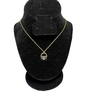 18k Gold Plated Sterling Silver Necklace 18" Chain with Purse Handbag Charm